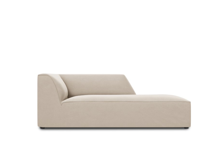 MICADONI Ruby sjeselong, hyre - beige flyel og svart plast (180x93x69)