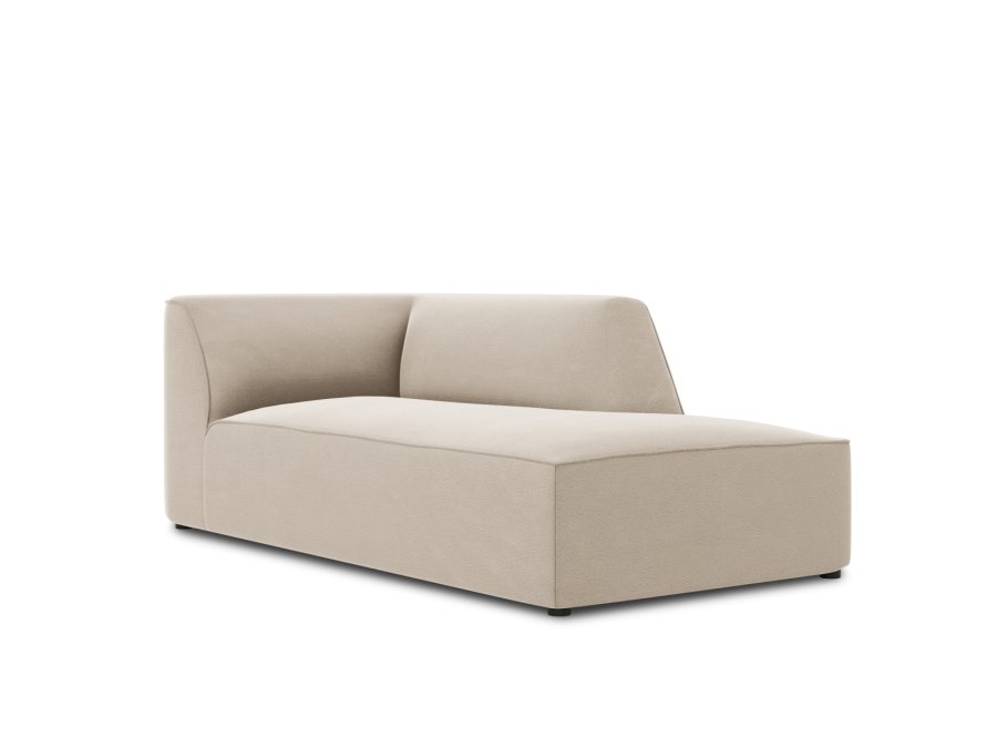 MICADONI Ruby sjeselong, hyre - beige flyel og svart plast (180x93x69)