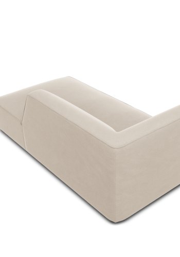 MICADONI Ruby sjeselong, hyre - beige flyel og svart plast (180x93x69)