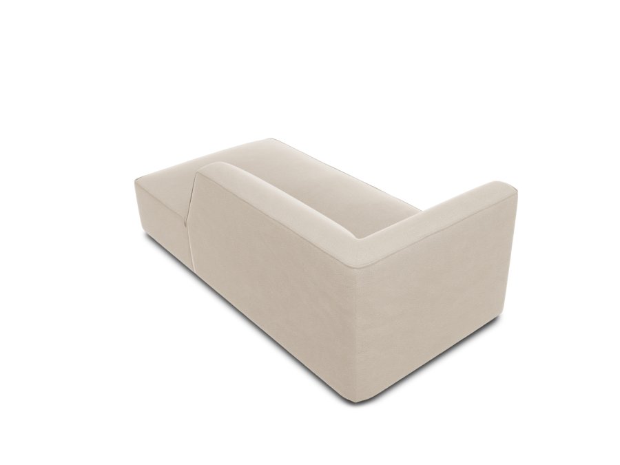 MICADONI Ruby sjeselong, hyre - beige flyel og svart plast (180x93x69)