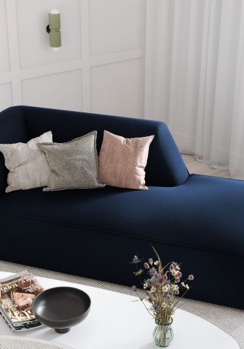 MICADONI Ruby sjeselong, hyre - bl flyel og svart plast (180x93x69)