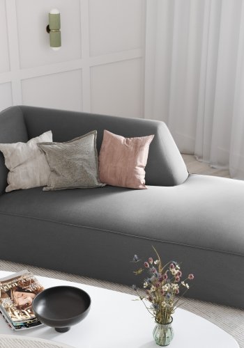 MICADONI Ruby sjeselong, hyre - gr flyel og svart plast (180x93x69)