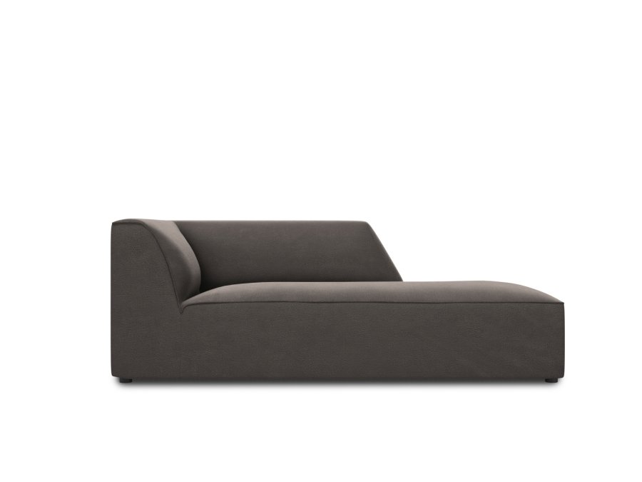 MICADONI Ruby sjeselong, hyre - antrasittgr flyel og svart plast (180x93x69)