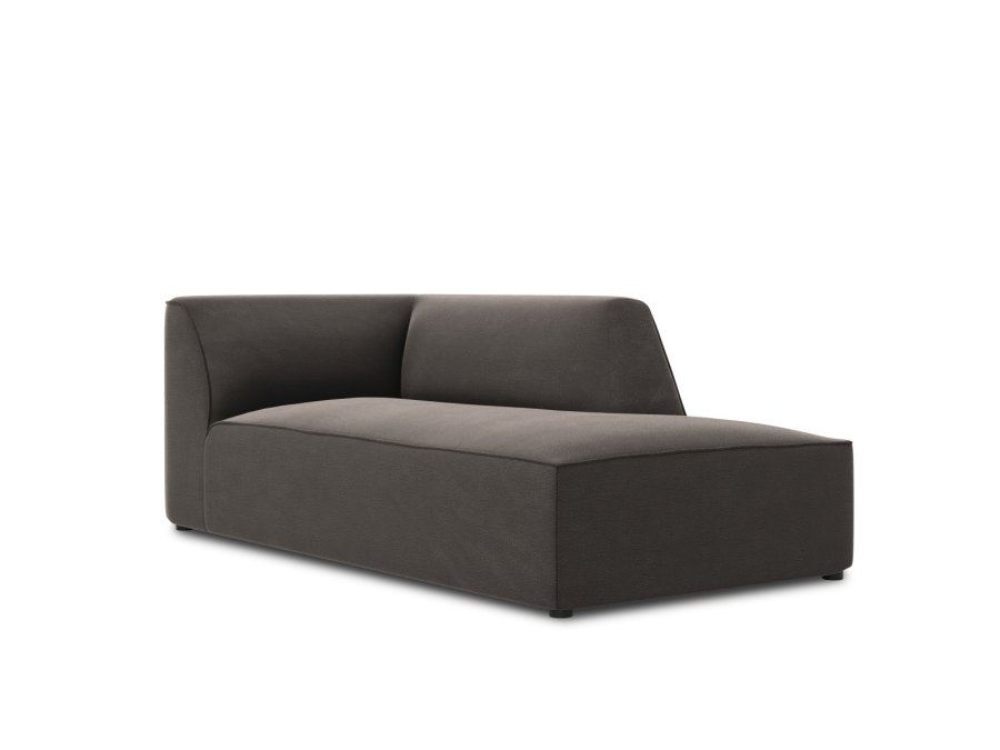 MICADONI Ruby sjeselong, hyre - antrasittgr flyel og svart plast (180x93x69)