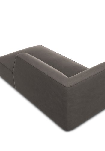 MICADONI Ruby sjeselong, hyre - antrasittgr flyel og svart plast (180x93x69)
