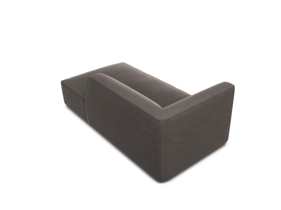 MICADONI Ruby sjeselong, hyre - antrasittgr flyel og svart plast (180x93x69)