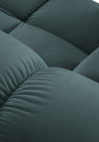 MICADONI Bellis hjrnesofa, venstre, 3 seter - bl flyel og sort plast