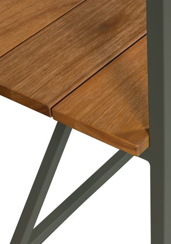 WOOOD BLUE SKY HAVEBORD I TR MED DEKO-RAMME, CAMOUFLAGEGRN