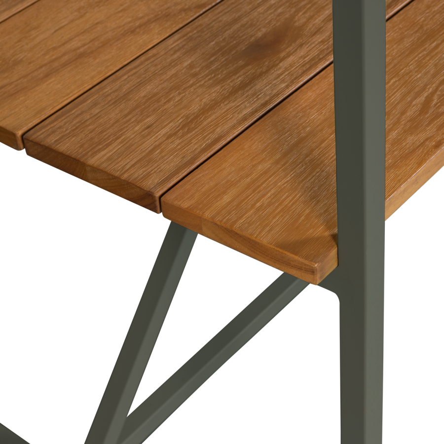 WOOOD BLUE SKY HAVEBORD I TR MED DEKO-RAMME, CAMOUFLAGEGRN