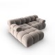 MICADONI Bellis hjrnesofa, venstre, 3 seter - beige flyel og sort plast