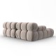 MICADONI Bellis hjrnesofa, venstre, 3 seter - beige flyel og sort plast