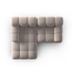 MICADONI Bellis hjrnesofa, venstre, 3 seter - beige flyel og sort plast