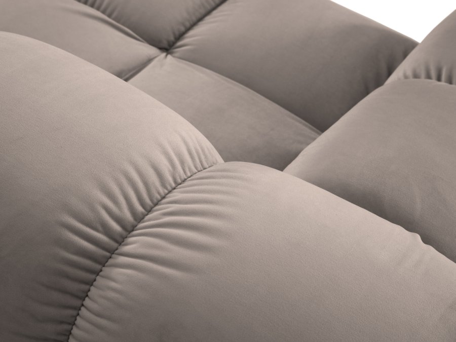 MICADONI Bellis hjrnesofa, venstre, 3 seter - beige flyel og sort plast