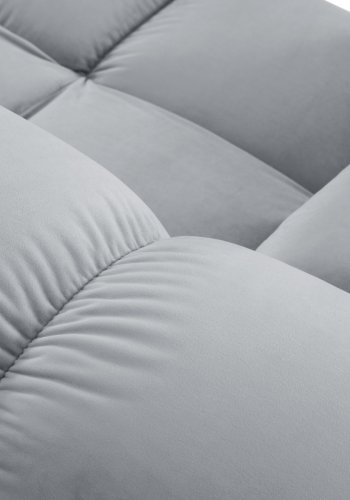 MICADONI Bellis hjrnesofa, venstre, 3 seter - bl flyel og sort plast