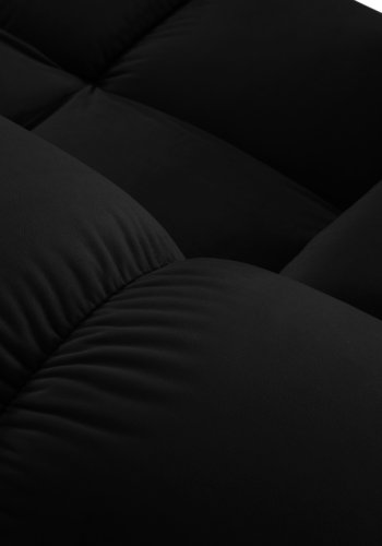 MICADONI Bellis hjrnesofa, venstre, 3 seter - svart flyel og sort plast