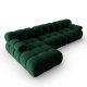 MICADONI Bellis Modular hjrnesofa, venstre, 4 seter - grnn flyel og sort plast