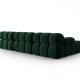 MICADONI Bellis Modular hjrnesofa, venstre, 4 seter - grnn flyel og sort plast