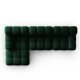 MICADONI Bellis Modular hjrnesofa, venstre, 4 seter - grnn flyel og sort plast