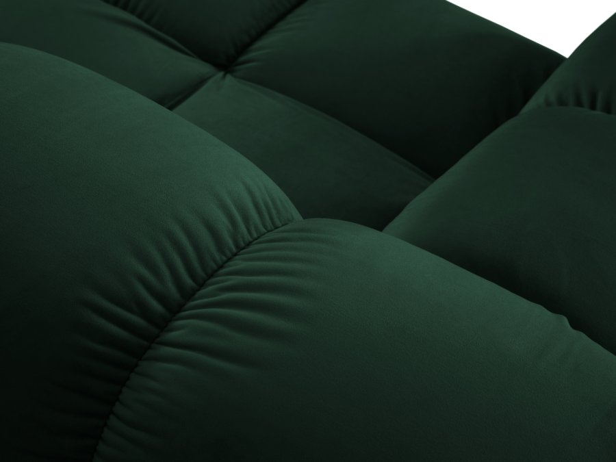 MICADONI Bellis Modular hjrnesofa, venstre, 4 seter - grnn flyel og sort plast