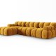 MICADONI Bellis Modular hjrnesofa, venstre, 4 seter - gul flyel og sort plast