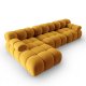 MICADONI Bellis Modular hjrnesofa, venstre, 4 seter - gul flyel og sort plast