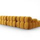 MICADONI Bellis Modular hjrnesofa, venstre, 4 seter - gul flyel og sort plast