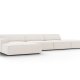 MICADONI Jodie hjrnesofa, venstre, 5 seter - beige stoff og sort plast