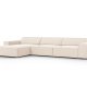 MICADONI Jodie hjrnesofa, venstre, 4 seter - beige flyel og sort plast