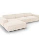 MICADONI Jodie hjrnesofa, venstre, 4 seter - beige flyel og sort plast