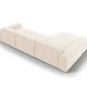 MICADONI Jodie hjrnesofa, venstre, 4 seter - beige flyel og sort plast