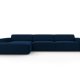 MICADONI Jodie hjrnesofa, venstre, 4 seter - bl flyel og sort plast