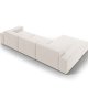 MICADONI Jodie hjrnesofa, venstre, 4 seter - beige stoff og sort plast