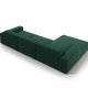 MICADONI Jodie hjrnesofa, venstre, 4 seter - grnt stoff og sort plast