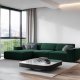 MICADONI Jodie hjrnesofa, venstre, 4 seter - grnt stoff og sort plast