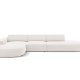MICADONI Jodie hjrnesofa, venstre, 4 seter - beige stoff og sort plast
