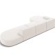 MICADONI Jodie hjrnesofa, venstre, 4 seter - beige stoff og sort plast