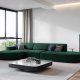 MICADONI Jodie hjrnesofa, venstre, 4 seter - grnt stoff og sort plast