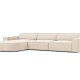 MICADONI Jodie hjrnesofa, venstre, 4 sder - beige fljl og sort plastik