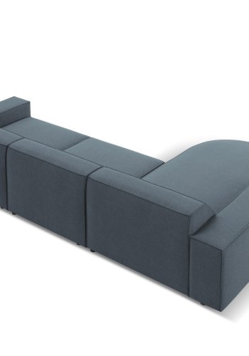 MICADONI Jodie hjrnesofa, venstre, 4 seter - bltt stoff og sort plast