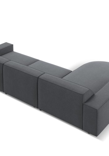 MICADONI Jodie hjrnesofa, venstre, 4 seter - antrasittgr stoff og sort plast
