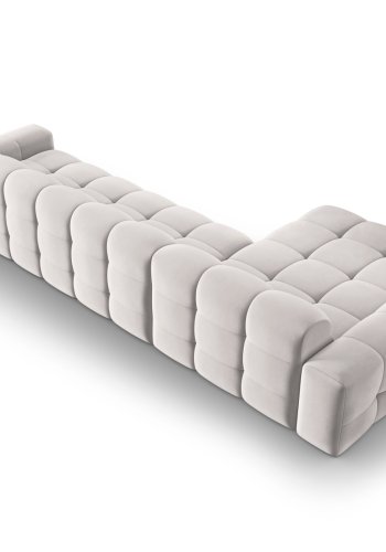 MICADONI Kendal hjrnesofa, venstre, 5 seter - gr flyel og svart bketre