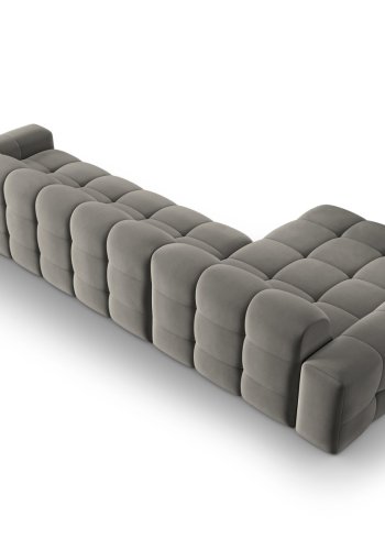 MICADONI Kendal hjrnesofa, venstre, 5 seter - antrasittgr flyel og svart bketre