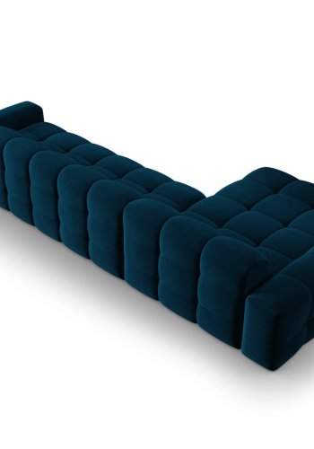 MICADONI Kendal hjrnesofa, venstre, 5 seter - bl flyel og svart bketre