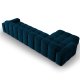 MICADONI Kendal hjrnesofa, venstre, 5 seter - bl flyel og svart bketre