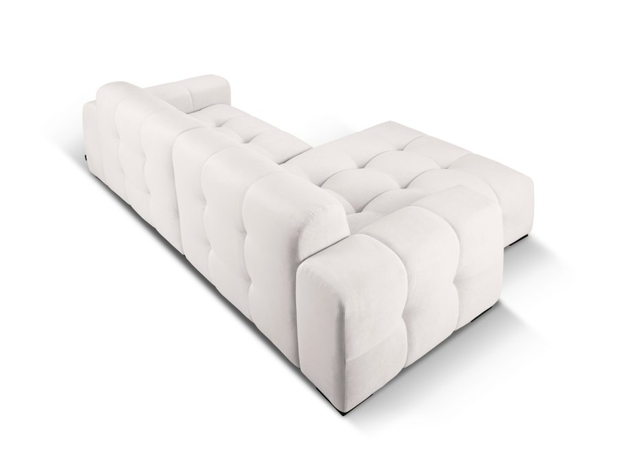 MICADONI Kendal hjrnesofa, venstre, 4 seter - gr flyel og svart bketre