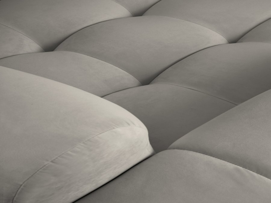 MICADONI Kendal hjrnesofa, venstre, 4 seter - antrasittgr flyel og svart bketre