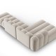 MICADONI Lupin Modulr pen hjrnesofa, venstre, 5 seter - beige flyel og sort plast