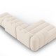 MICADONI Lupin Modulr pen hjrnesofa, venstre, 5 seter - beige chenille og sort plast