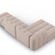 MICADONI Lupin Modulr pen hjrnesofa, venstre, 5 seter - beige chenille og sort plast