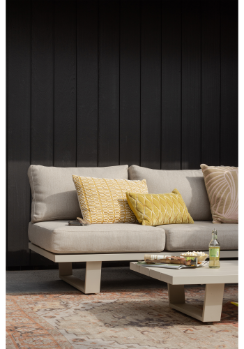 WOOOD Bear 3-pers. havebnk, m. hynder - sand aluminium